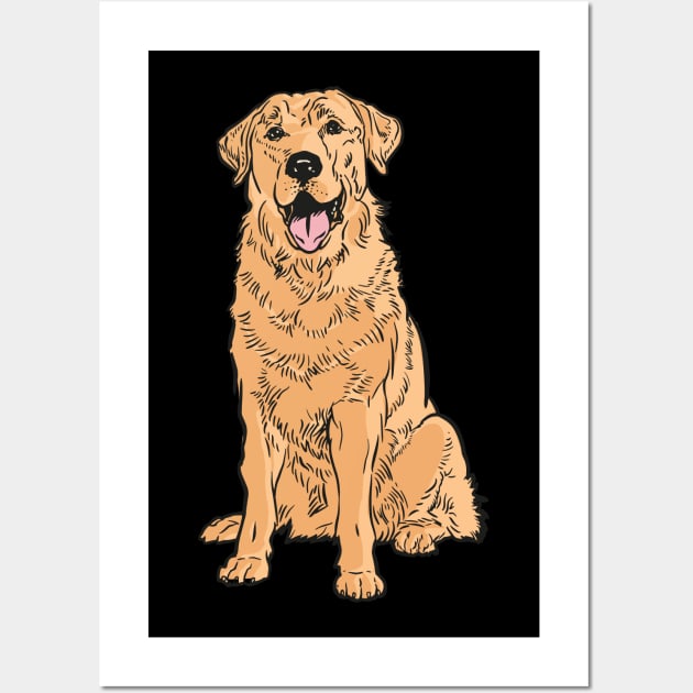 Golden Retriever - best family dog in the world Wall Art by sweetczak